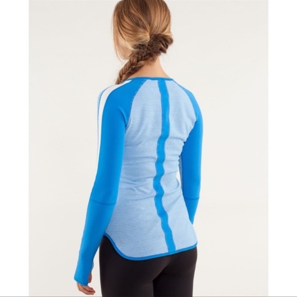 Lululemon Runder Under Top Blue Sz M - Picture 2 of 7